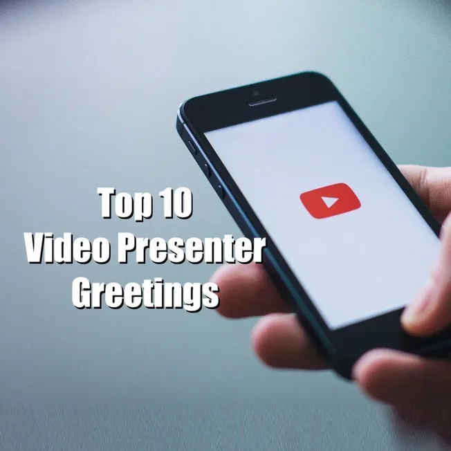 Top 10 video presenter greetings for YouTube and social media engagement, featuring creative and professional video introduct