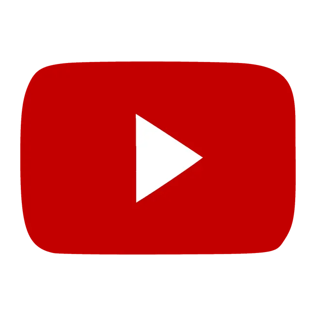 YouTube logo with red background and white play button, representing video content and digital media platform, relevant for d