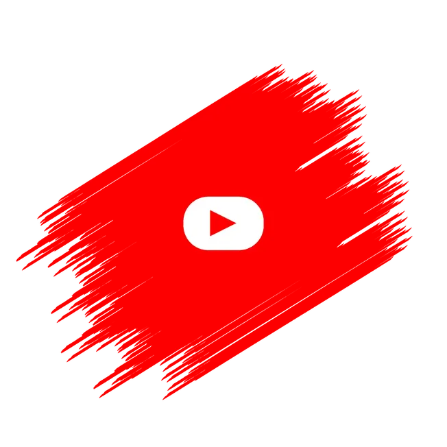 Red YouTube play button icon centered on background for digital media, online video marketing, and video platform branding.