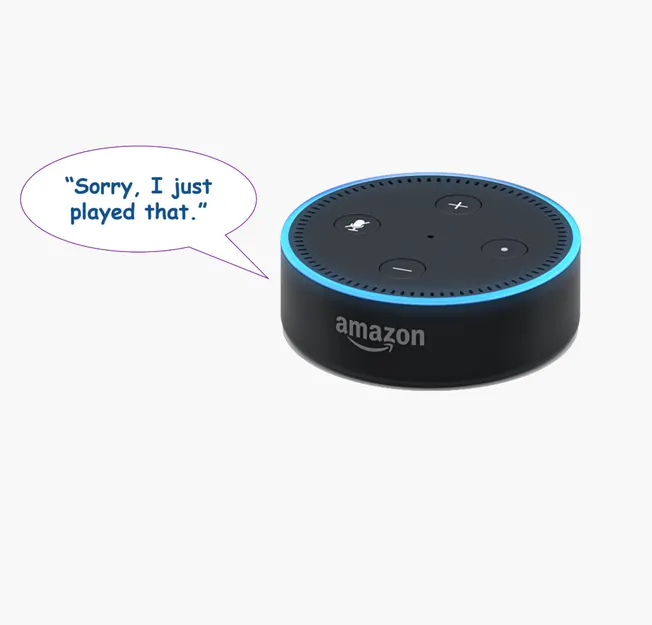Voice controlled smart speaker Alexa Amazon Echo with speech recognition and music playback feature.