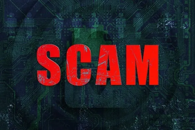 Scam alert digital security warning warning against online scams and cyber fraud risk detection and cybersecurity measures co