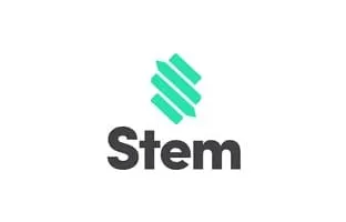Stem logo featuring a modern, stylized green and blue geometric design representing innovation and technology in the music in