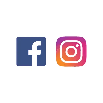 Facebook and instagram logos representing social media platforms for music marketing and digital engagement.