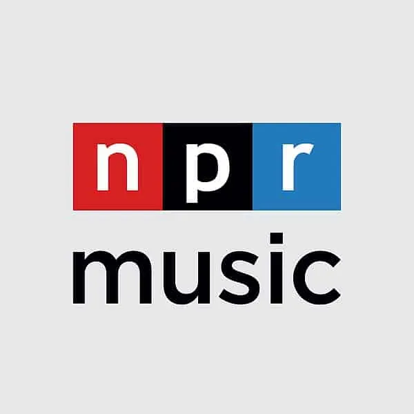 NPR Music logo showcasing a colorful, modern design with red, black, and blue blocks, representing the popular platform's foc