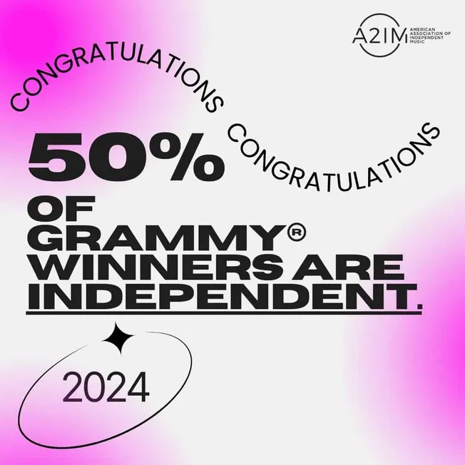 50% of Grammy winners are independent music artists in 2024, highlighting the rise of independent musicians in the industry a