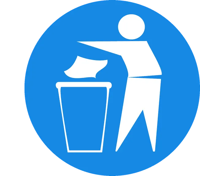 Discarding trash icon representing waste removal or environmental cleanup.