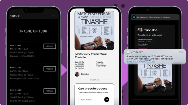 Bandsintown ticket presales platform