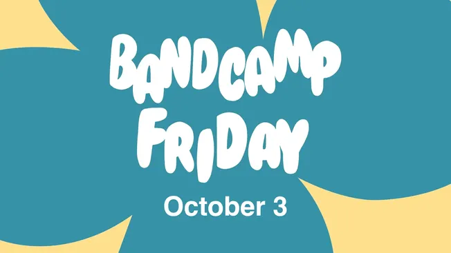 Bright blue and yellow graphic announcing "Blackout Friday" on October 3, emphasizing promotional music and business event br