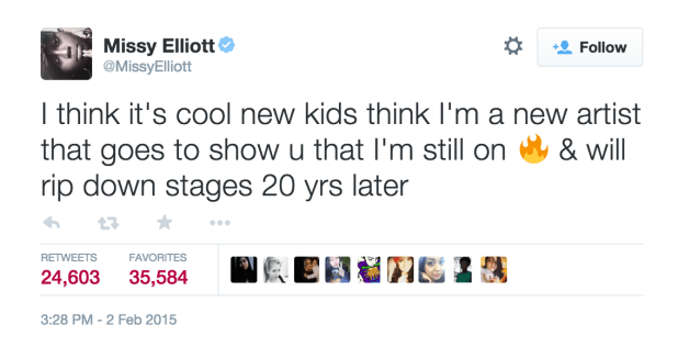 Missy don't brag, she mostly boast