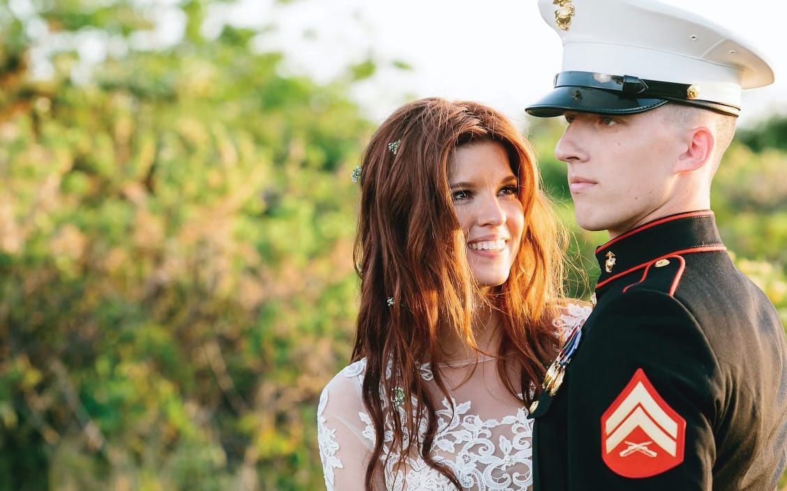 Tim and Kelly Donley of the Resilient Band of Veterans at their wedding. 