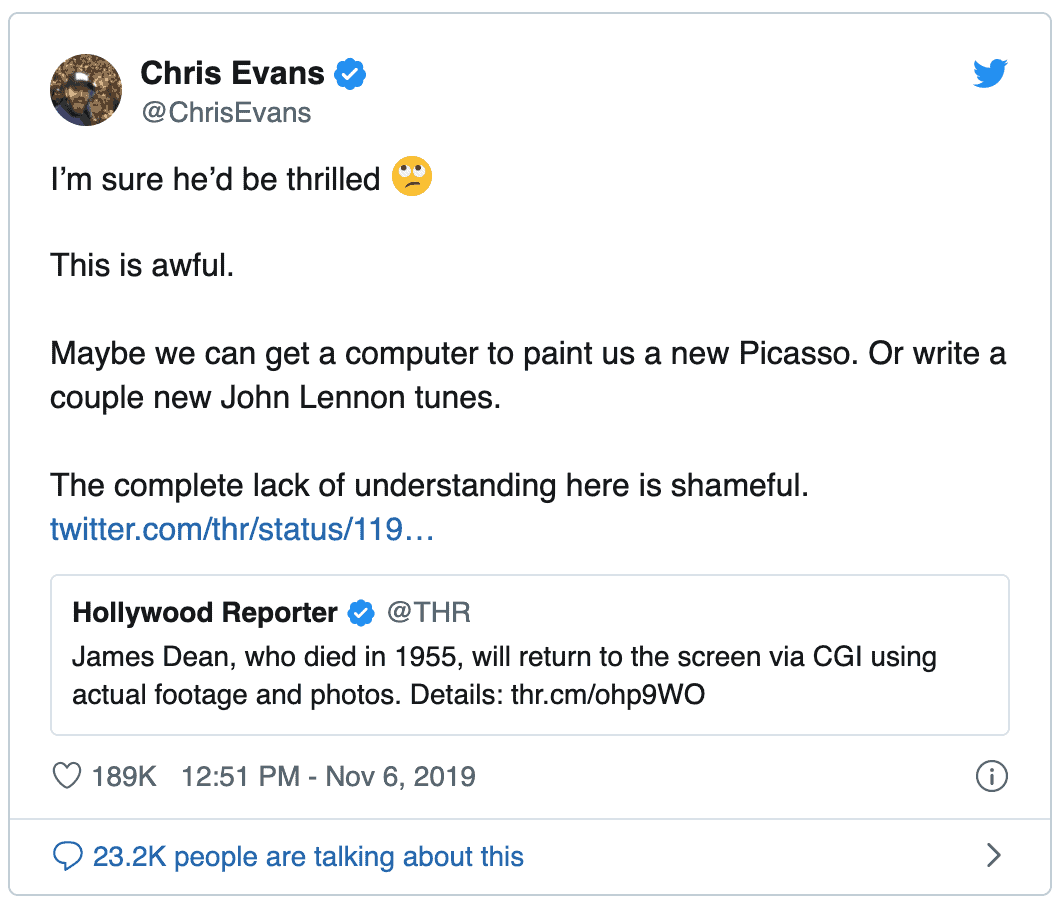 Computer screen displaying a tweet about music, celebrities, and entertainment news.