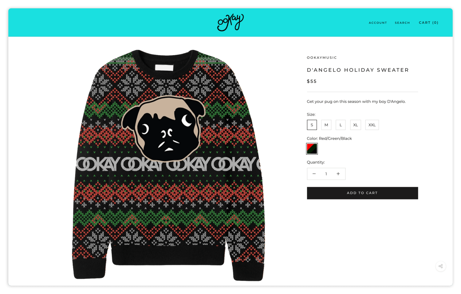 Festive Christmas sweater with holiday light design, "Like Santa in the night" print, perfect for winter celebrations and gift giving, available on Okay Music online boutique.