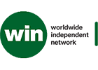 Win logo showing green circular design with "win" text and "worldwide independent networks" tagline underneath.
