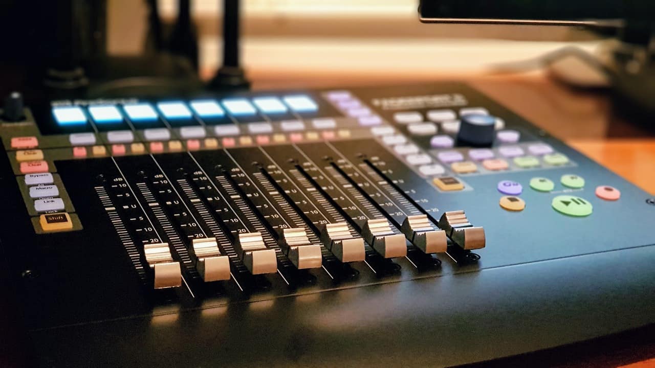 Mixing console used for music production and sound engineering at Hypebot.