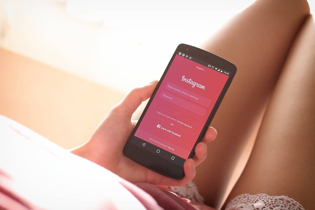Instagram login screen on smartphone for social media engagement and digital marketing strategies.