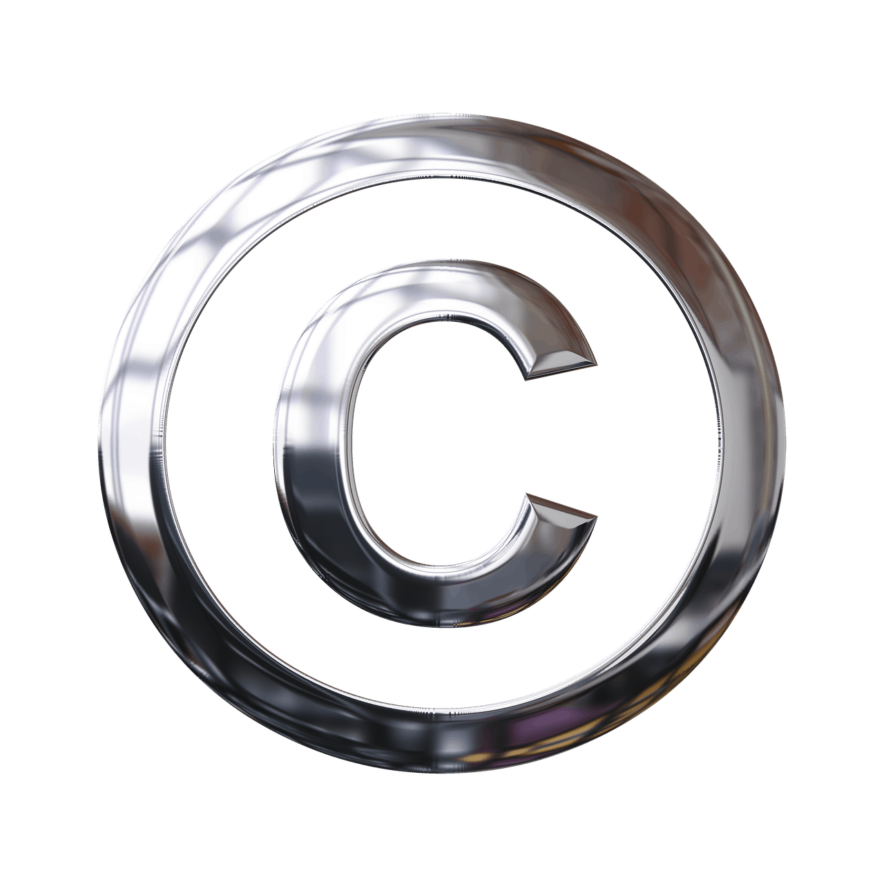 © metallic copyright symbol, representing digital media and music industry branding.