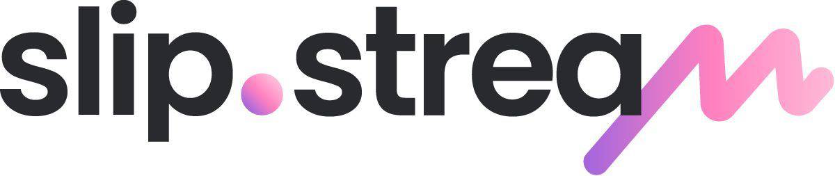 Slip.steam logo representing music streaming and artist promotion platform for musicians and fans.
