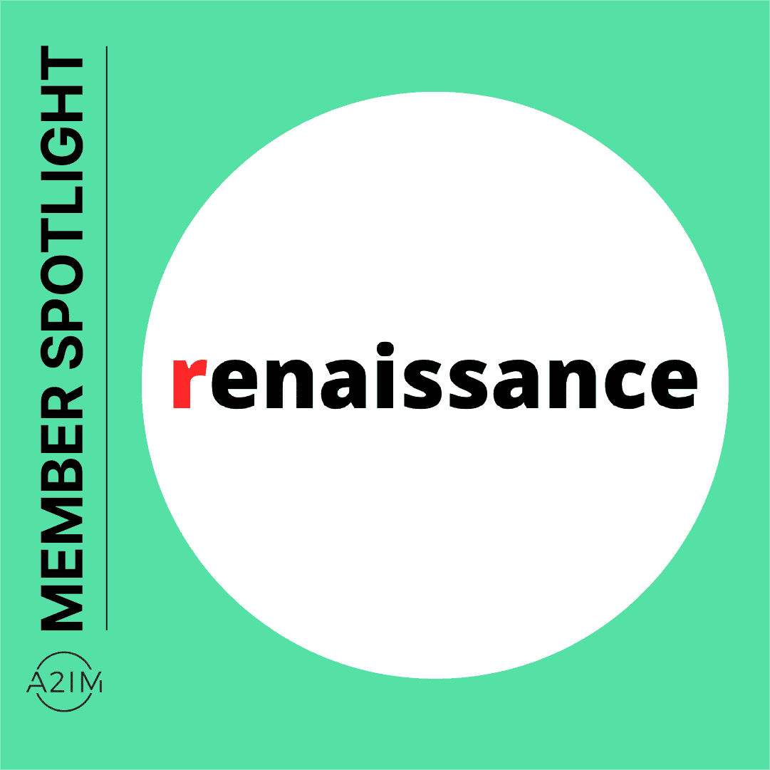 Renaissance logo with modern design and vibrant colors, digital art representing the cultural rebirth, creative, innovative visual for art and history enthusiasts, Hypebot imagery.