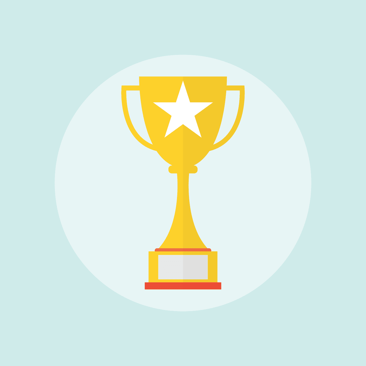 Gold trophy with star icon representing music industry award recognition for music success and achievements.