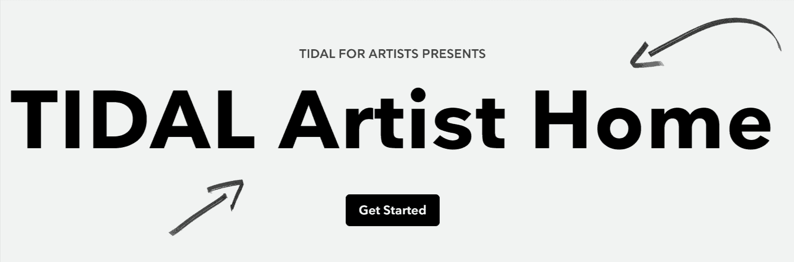 High-quality image promoting TIDAL Artist Home platform for musicians and artists, emphasizing music streaming and artist support.