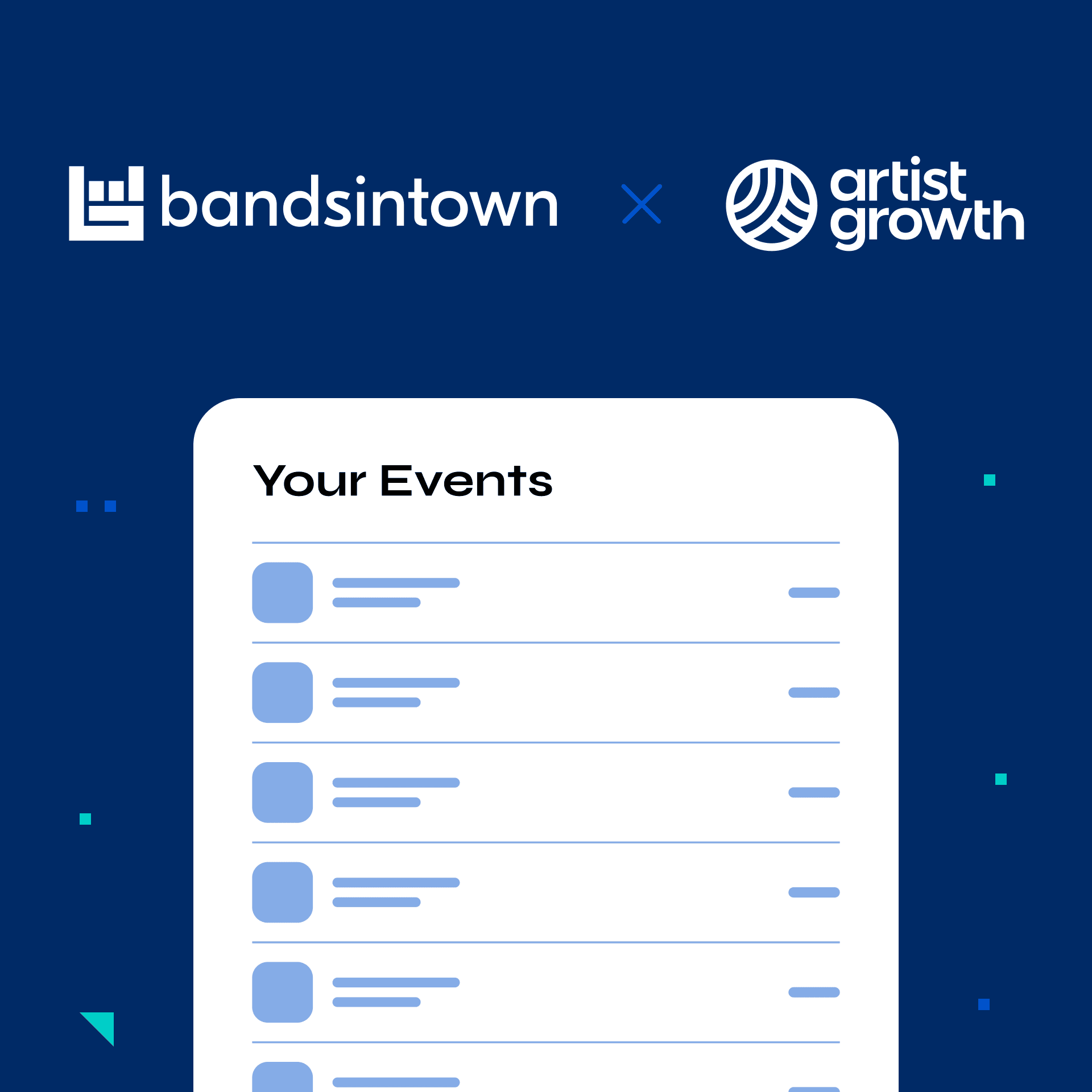 Event management platform collaboration with bandsintown and artist growth, showcasing concert schedules, music promotion, audience engagement, and digital marketing strategies for musicians and event organizers.