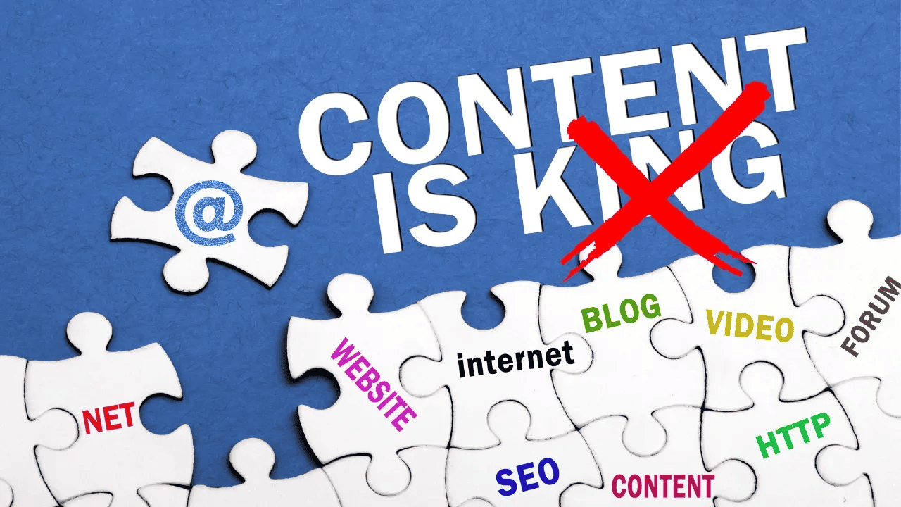 At symbol on puzzle piece with "website" text, representing email and online communication.