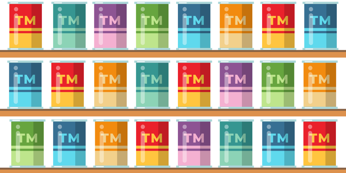 Colorful beverage cans displayed on store shelves, representing various flavors and brands.