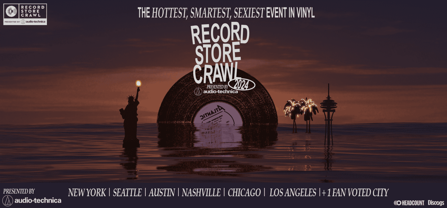 Record store crawl vinyl event, music festival, music industry, live music, concert tour, city music event, music conference, music promotion, album release, music networking.