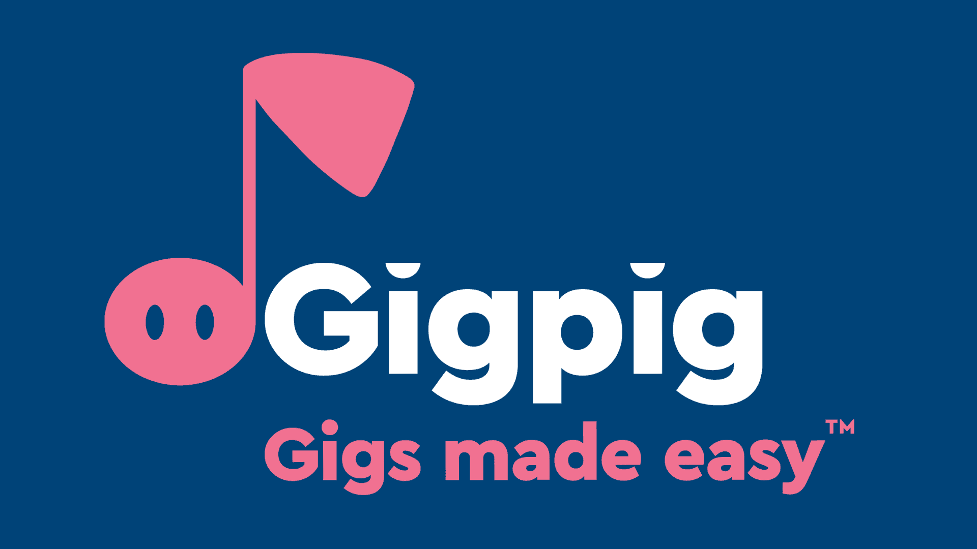 Gigpad logo with pink musical note and slogan gigs made easy for music artists and performers, digital platform for gig management and promotion, music industry solutions, easy gig booking and artist promotion.