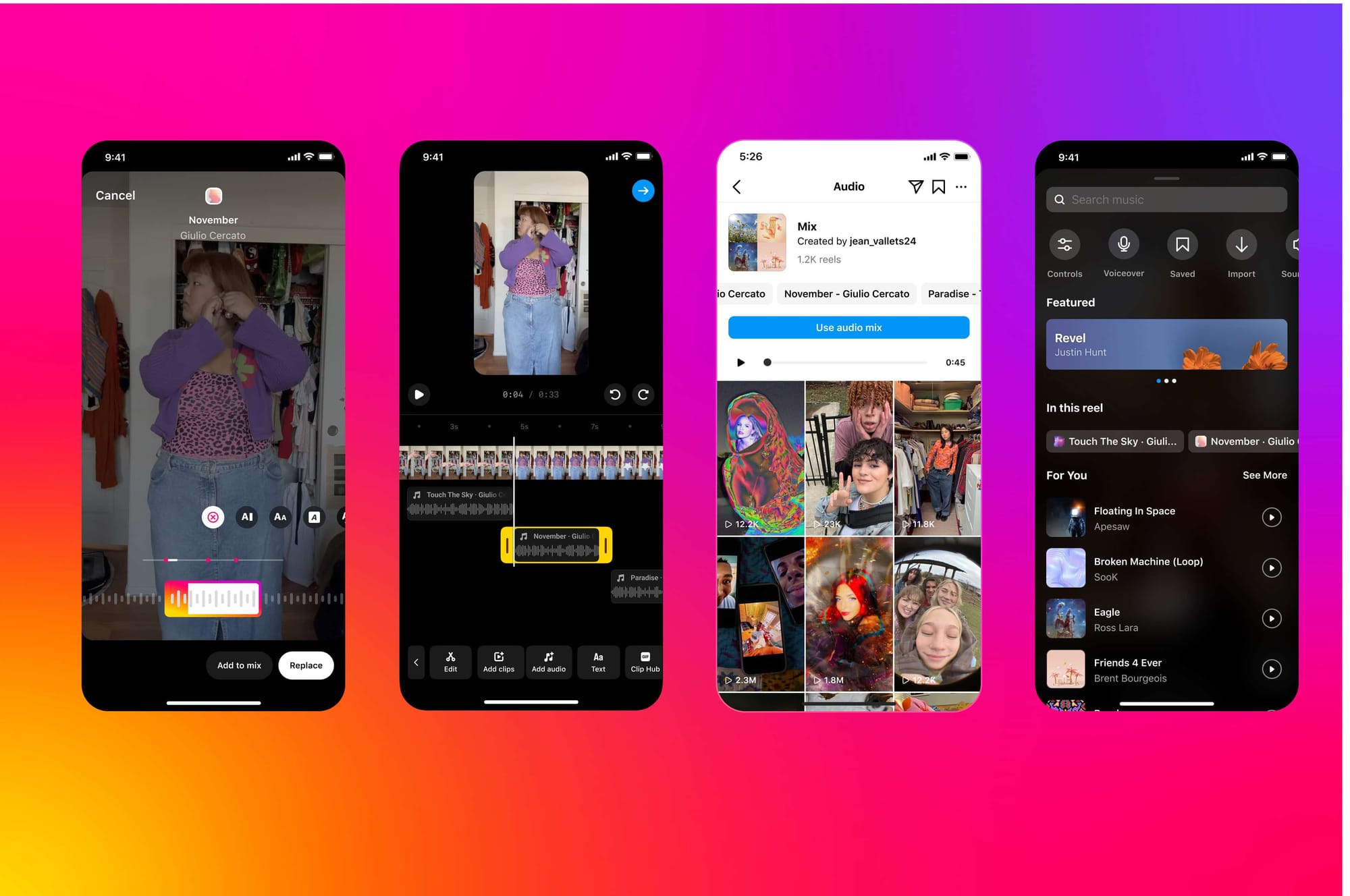 Instagram multitrack audio