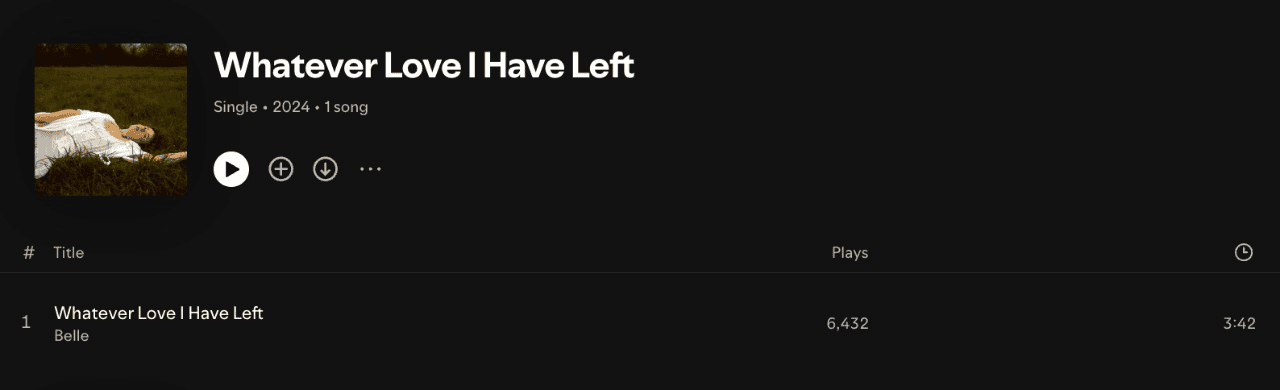 Somebody lying on a grassy field with a sunset in the background, album cover for "Whatever Love I Have Left," a 2024 single.