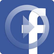 Facebook logo icon with a stylized conversation arrow and a circular background, representing social media, digital marketing, and online engagement.