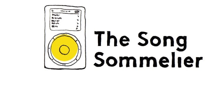 Creative illustration of a digital music player with the text "The Song Sommelier" highlighting music curation and song selection services. Ideal for articles on music discovery, playlist curation, and music lover resources.