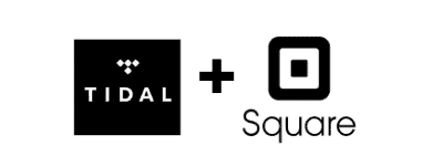 Tidal and Square logos combined, representing music streaming and digital payment partnership, emphasizing music industry innovation and payment solutions for artists and creators.
