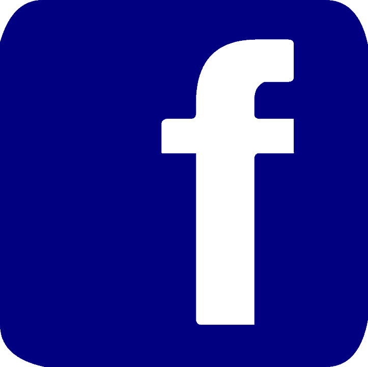 Facebook logo icon in dark blue on a solid background, representing social media marketing and digital engagement.