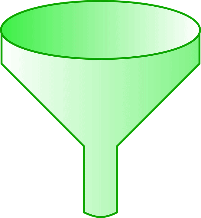 Filtering and data analysis funnel icon for digital marketing, music industry analytics, or online media insights.