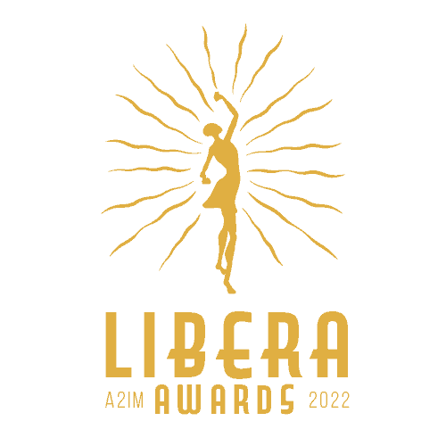 Libera Awards 2022 logo featuring a stylized dancing figure with radiating lines, celebrating independent music achievements.