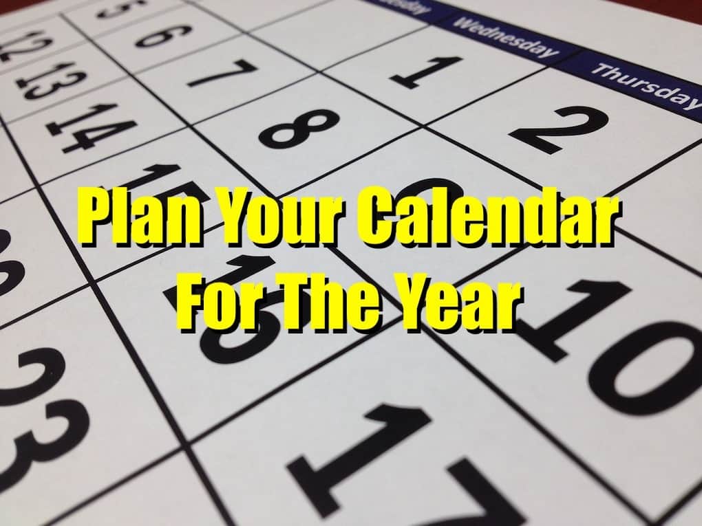 Plan your annual calendar for effective scheduling and time management.