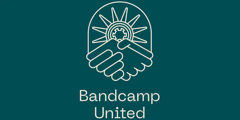 Handshake logo representing collaboration and community in music and creative industries.