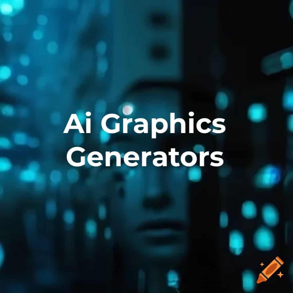 AI graphics generator showcasing digital artwork and futuristic AI-powered creative tools.