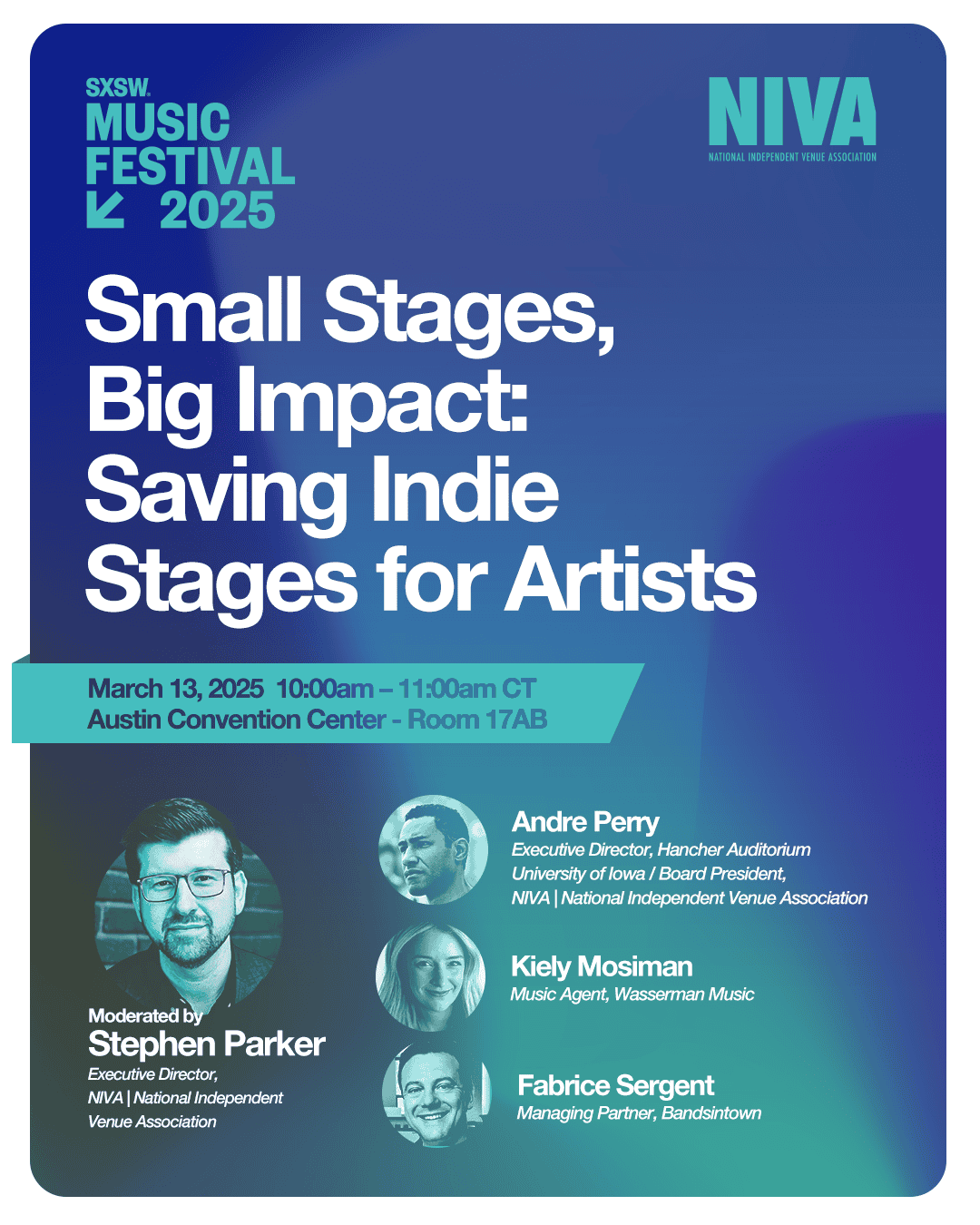 Small stages impact indie artists music festival SXSW 2025 Austin Convention Center March 13 2025 10am 11am CT.