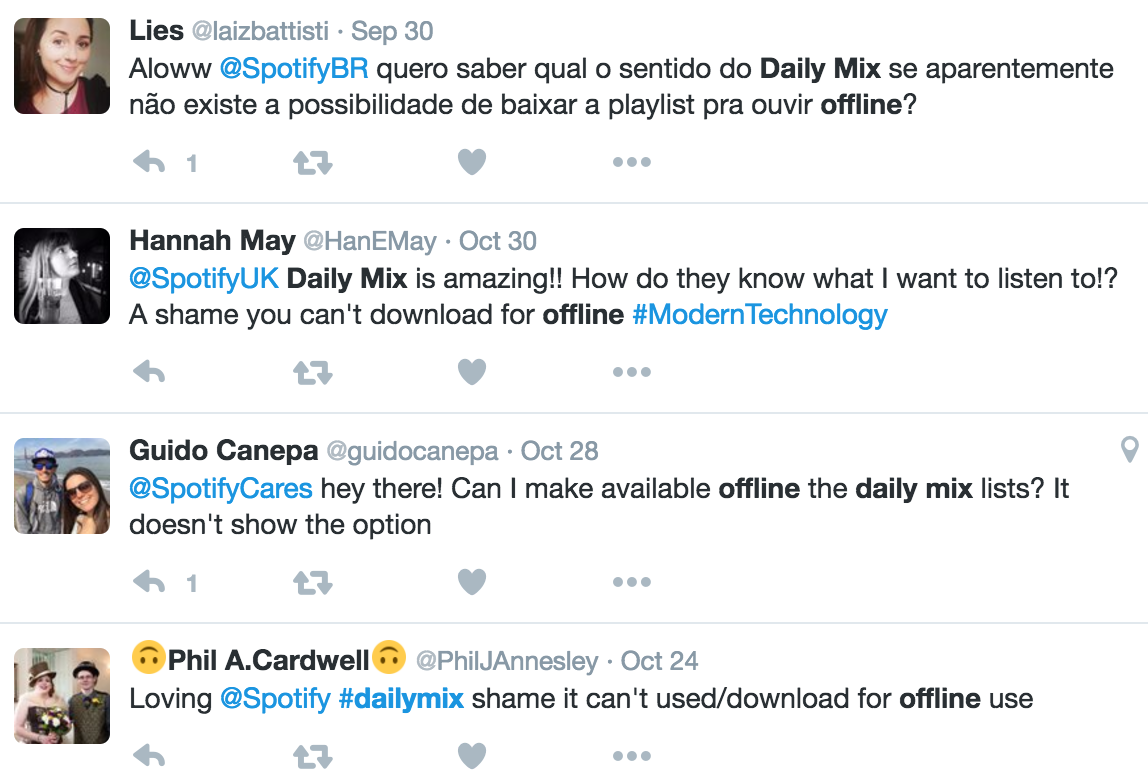 Twitter users about Daily Mix