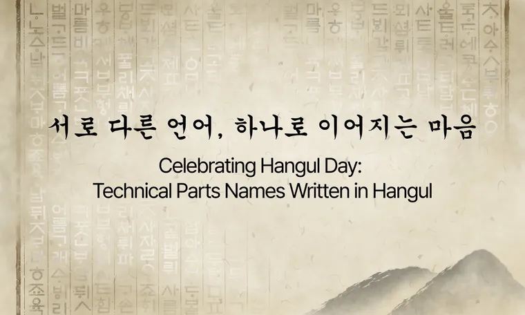 서로 다른 언어, 하나로 이어지는 마음: 오알에스코리아 한글날 캠페인 | Celebrating Hangul Day: Technical Parts Names Written in Hangul
