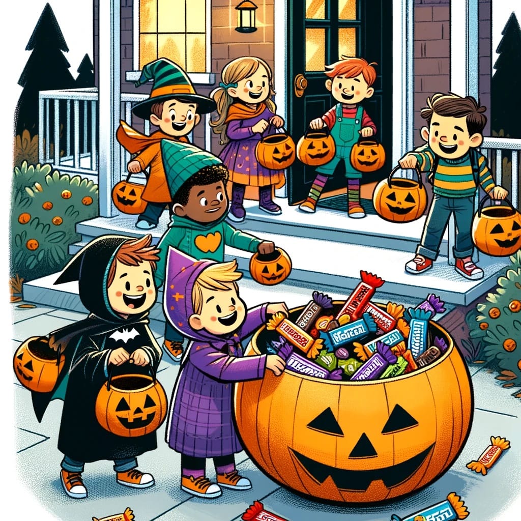 Kids around a huge bucket of candy to represent the crypto market