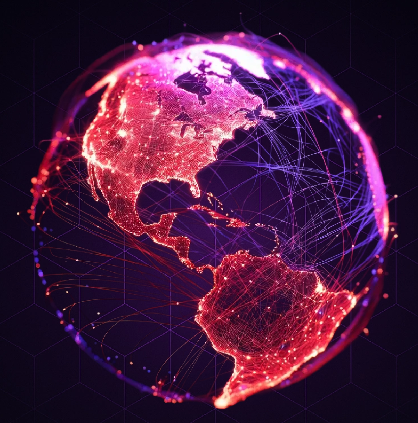 A glowing neon globe to show massive exposure for the agent that wins the TRON Real Estate Challenge