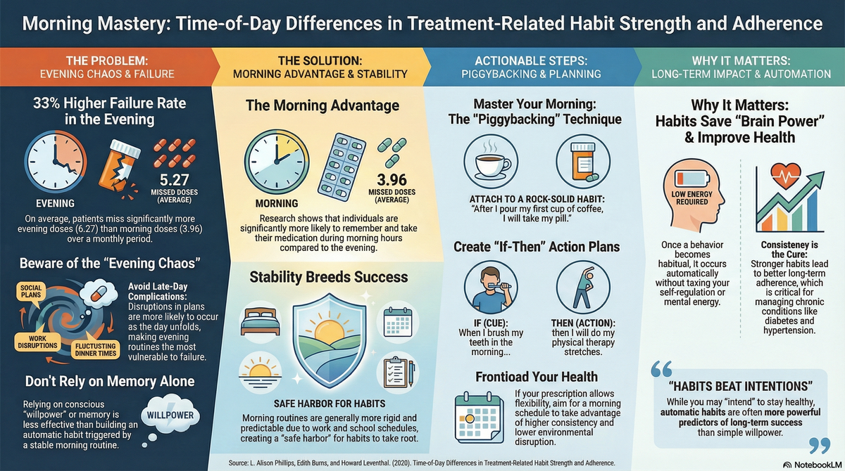 Why Your Morning Routine is Your Secret Weapon: Insights from "Time-of-Day Differences in Treatment-Related Habit Strength and Adherence"