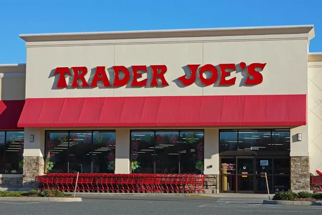Trader Joe's store front with a red awning