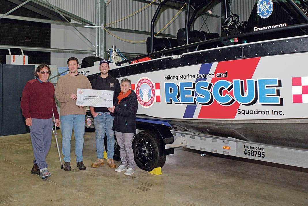 Wine group makes mega donation to Milang Marine Search and Rescue
