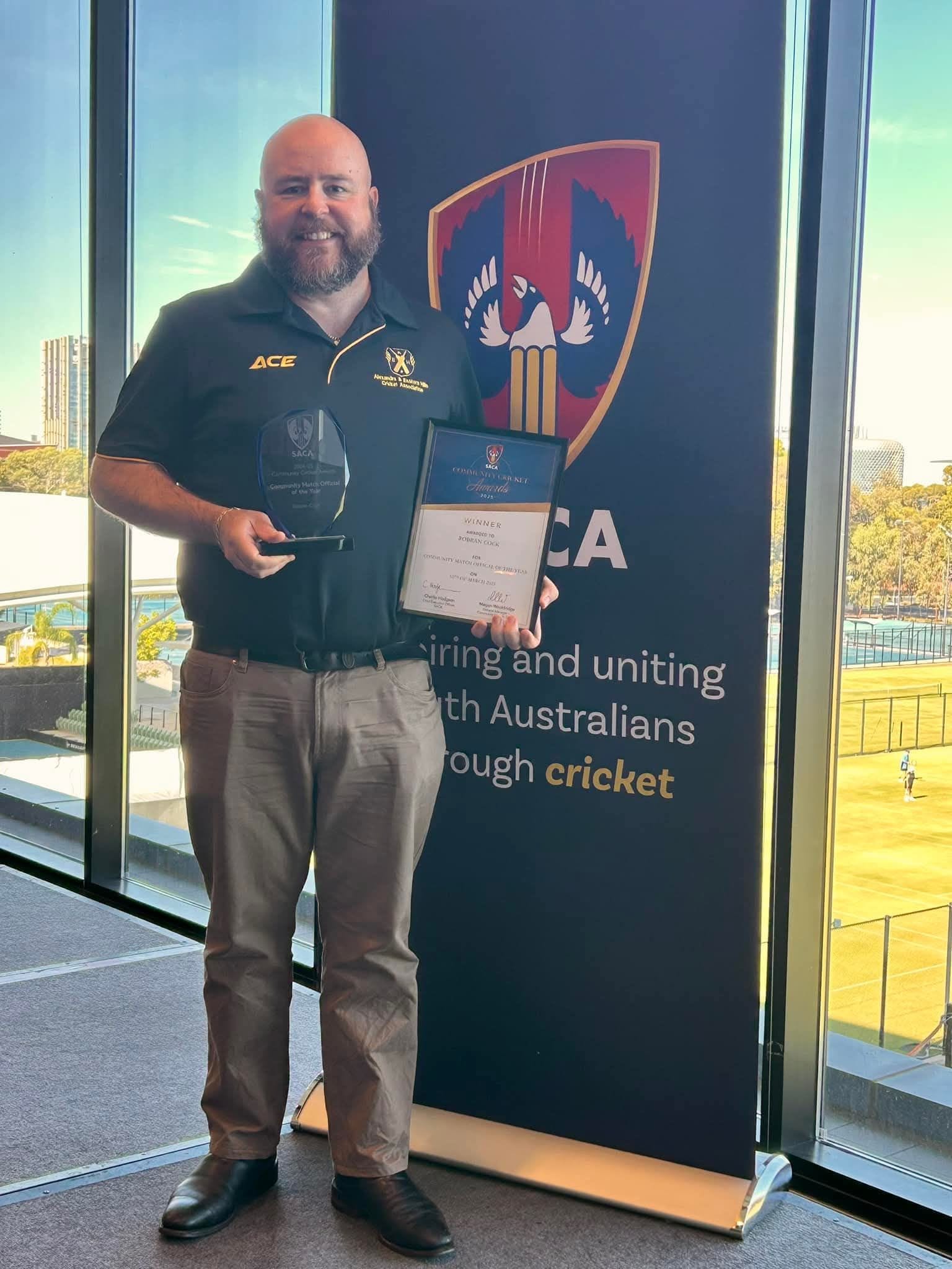 Robran lands state cricket award