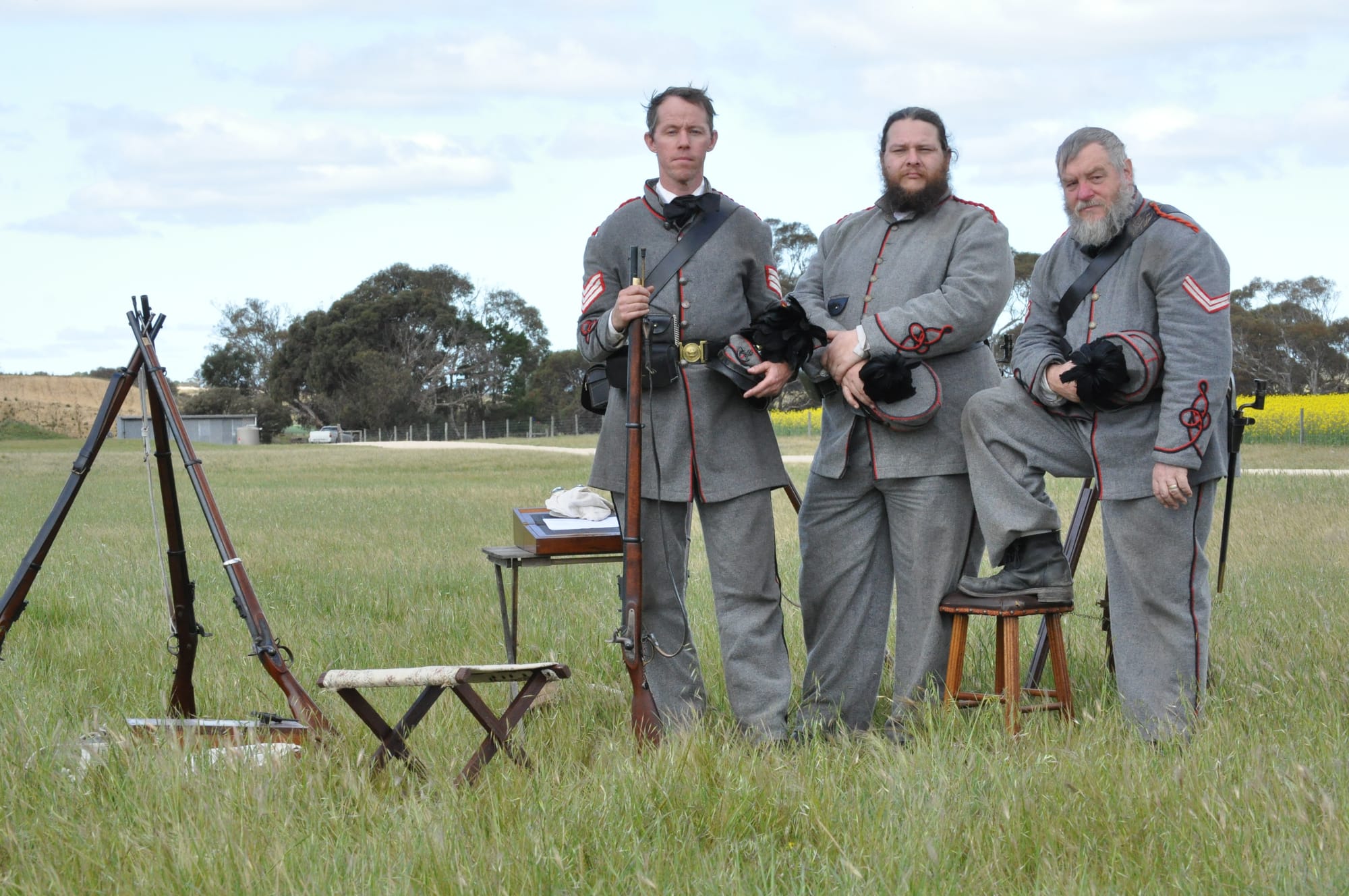 Living history shoot at Monarto range